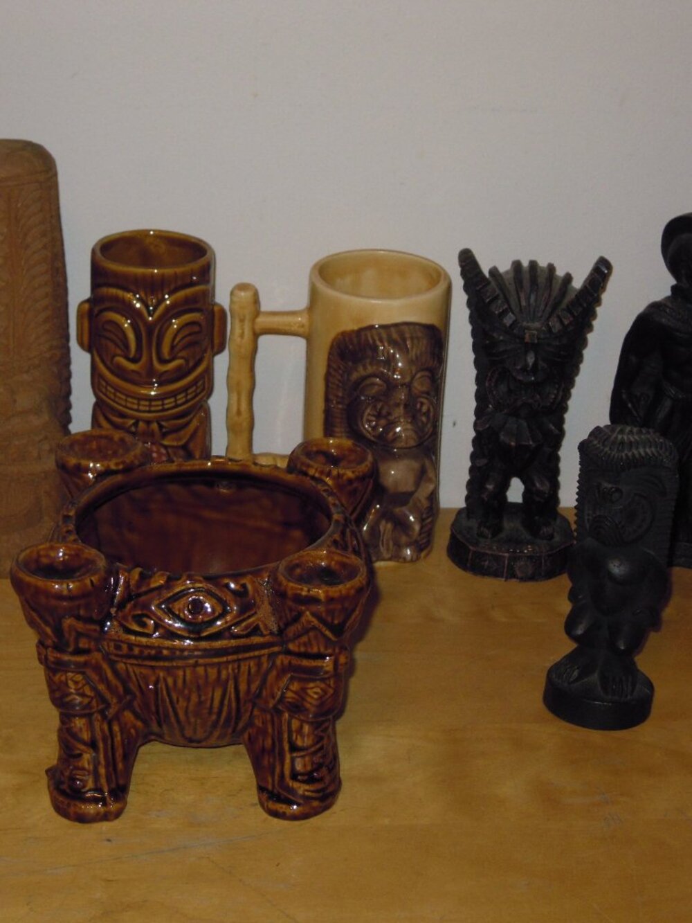 Vintage Tiki Mug Bar Lot Mid-Century Hawaiian Trader Sam's Bowl etc.